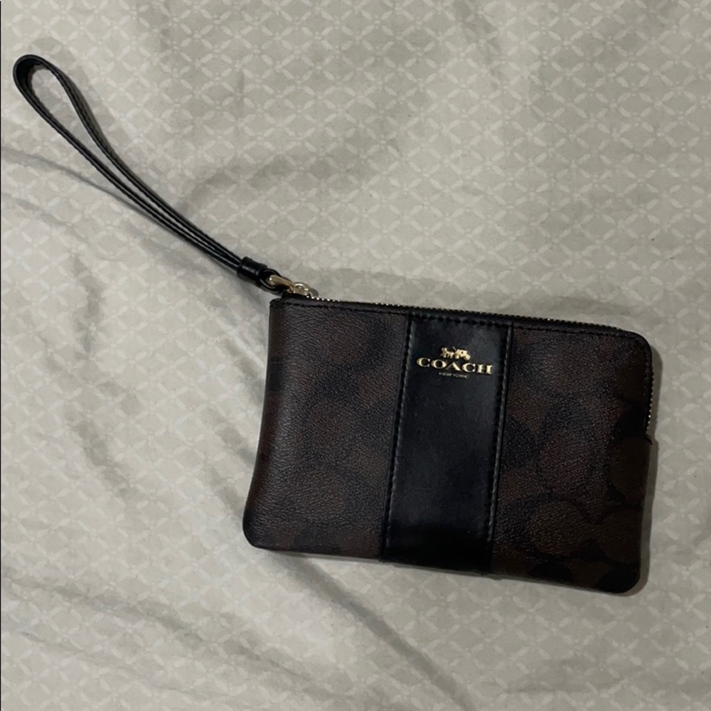 Black/Brown Coach Wristlet